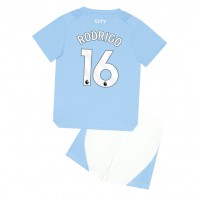 Manchester City Rodri Hernandez #16 Heimtrikotsatz Kinder 2023-24 Kurzarm (+ Kurze Hosen)